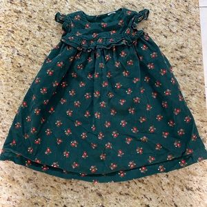 Cute Floral Corduroy Dress Short Sleeves 18 Months